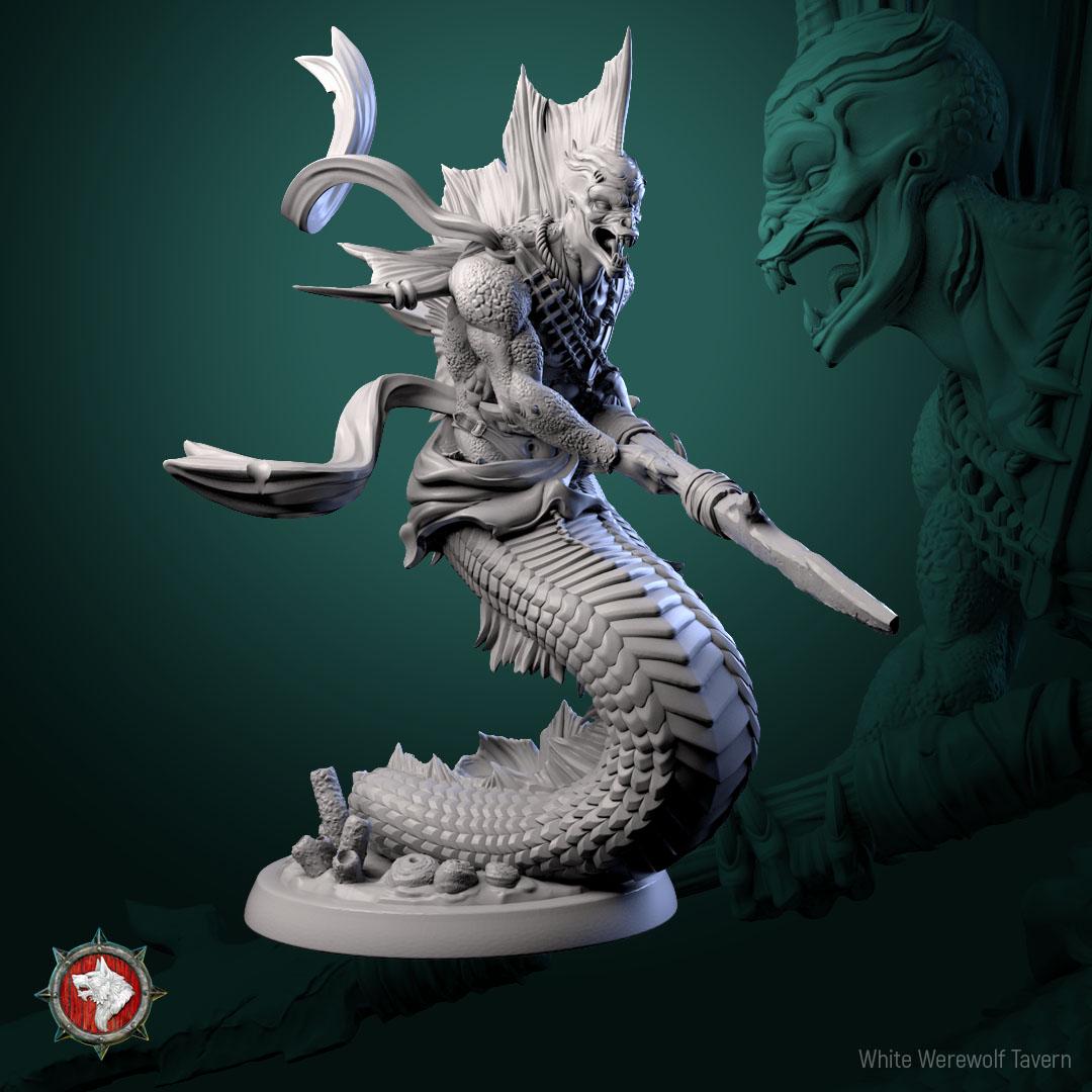Merfolk | TABLETOP SCALE | TTRPG D&D Miniature | White Werewolf Tavern