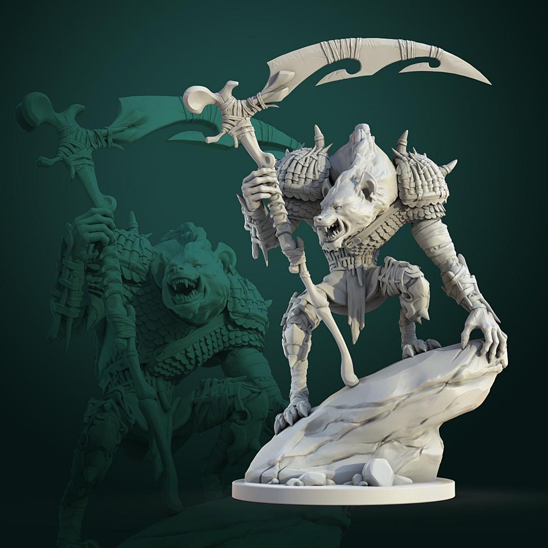 Mezg, Gnoll | TABLETOP SCALE | TTRPG D&D Miniature | White Werewolf Tavern