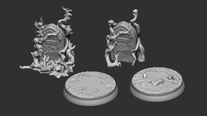 Mimic Grave Set | TABLETOP SCALE | TTRPG D&D Miniature | White Werewolf Tavern