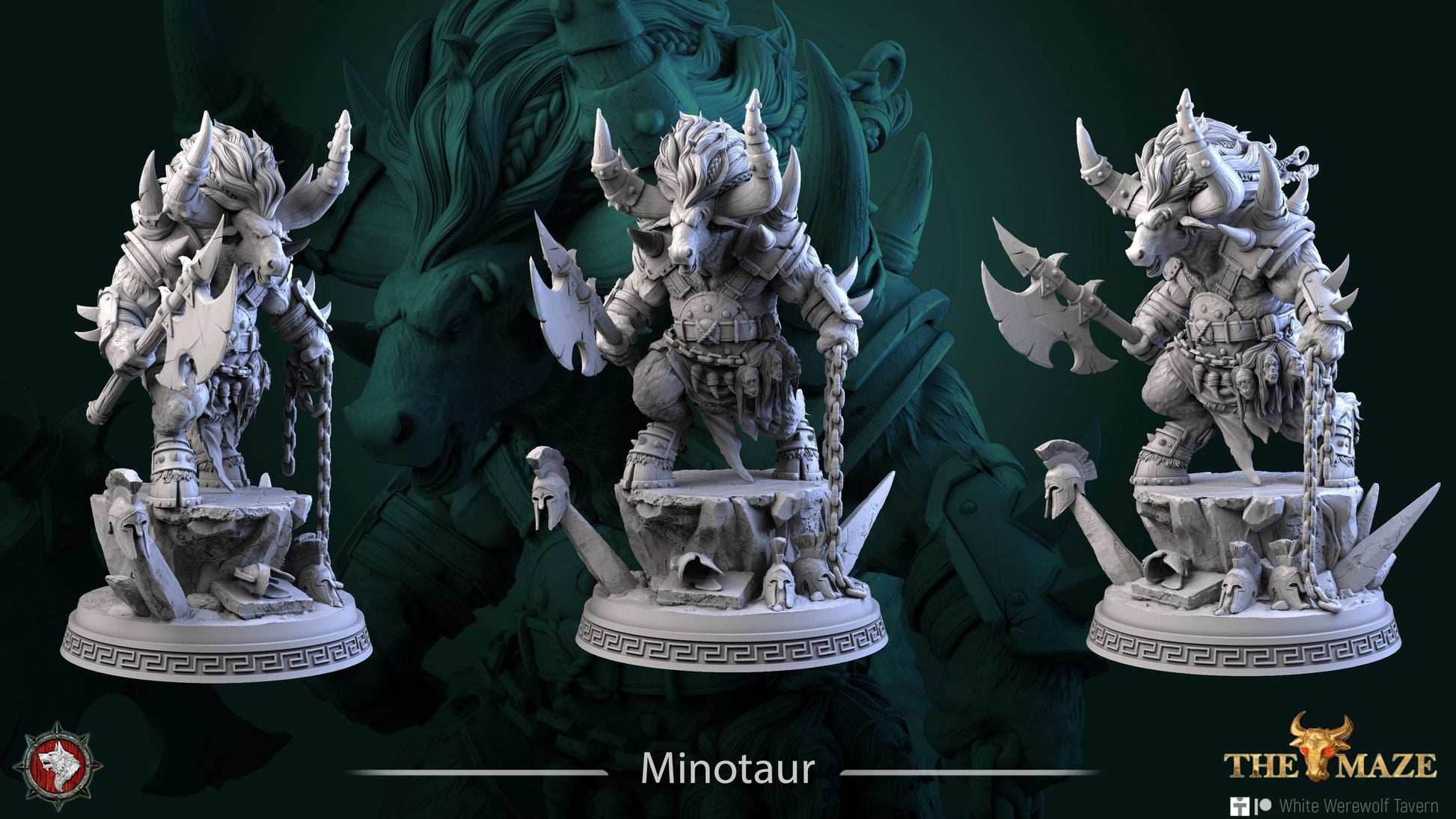 Minotaur | TABLETOP SCALE | TTRPG D&D Miniature | White Werewolf Tavern