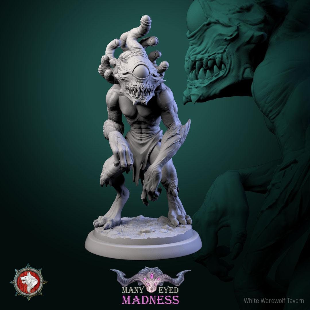 Morhpeyes, Beholder Humanoids | TABLETOP SCALE | TTRPG D&D Miniature | White Werewolf Tavern