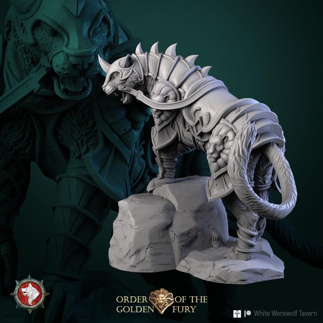 Mount Warcat | TABLETOP SCALE | TTRPG Miniature | White Werewolf Tavern