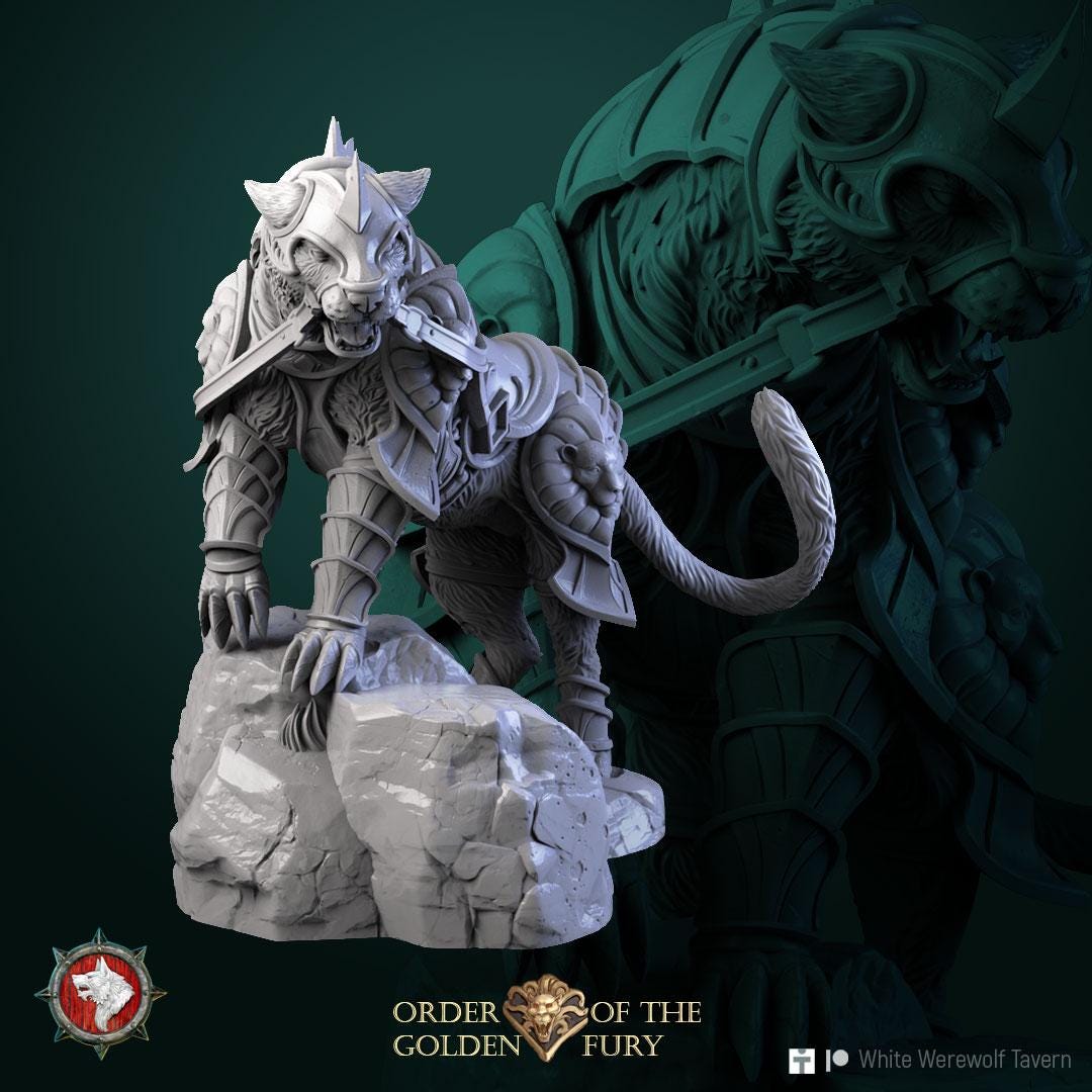 Mount Warcat | TABLETOP SCALE | TTRPG Miniature | White Werewolf Tavern