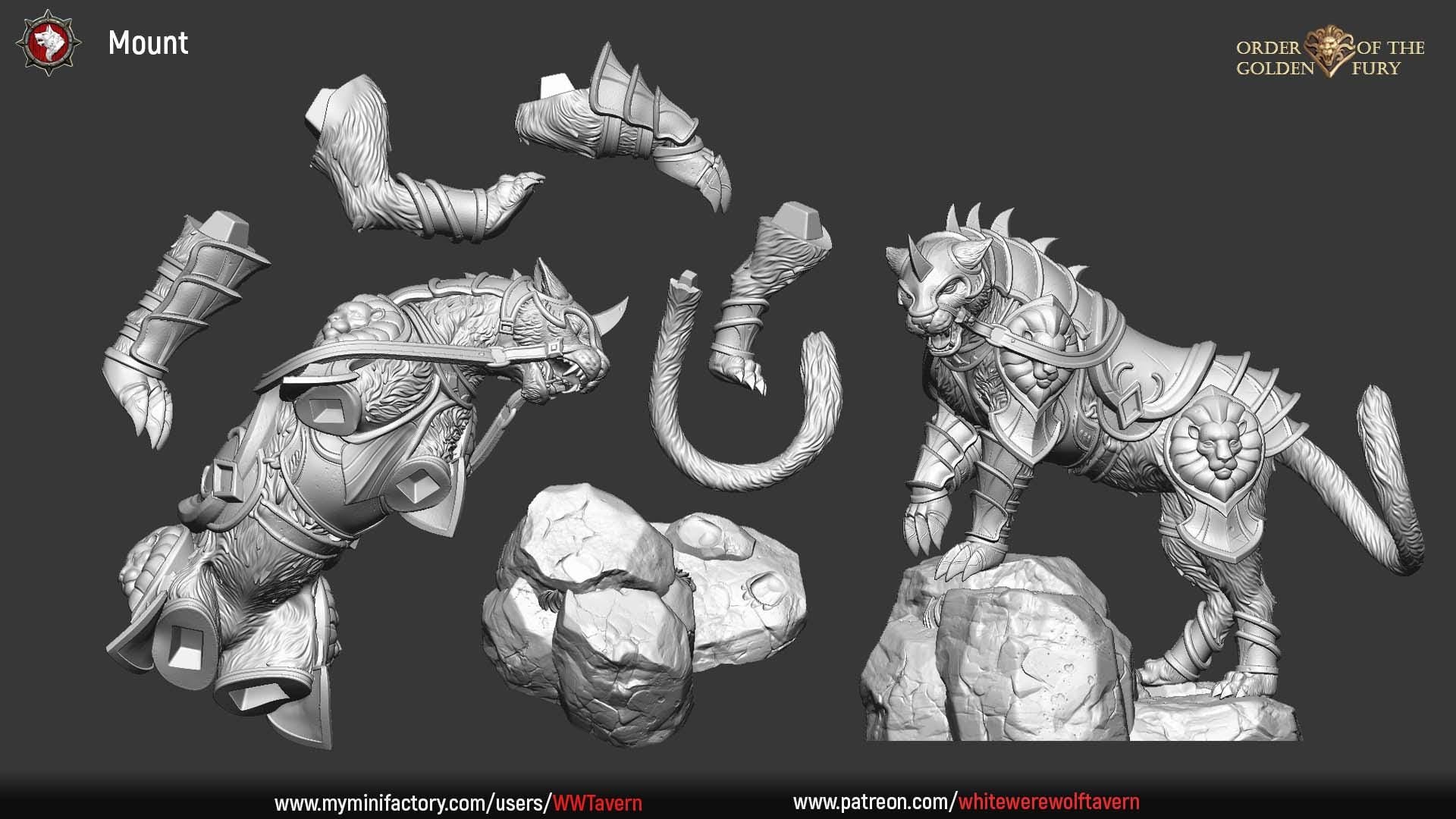 Mount Warcat | TABLETOP SCALE | TTRPG Miniature | White Werewolf Tavern