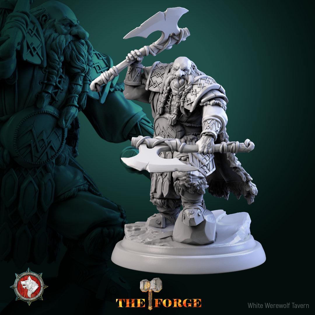 Mountain Dwarf Warriors | TABLETOP SCALE | TTRPG D&D Miniature | White Werewolf Tavern