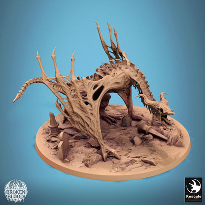 Bann Wyvern, Broken Blood Undead Ghoul Warband | TABLETOP SCALE | D&D TTRPG Monster Miniature | Rescale Miniatures