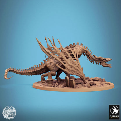 Bann Wyvern, Broken Blood Undead Ghoul Warband | TABLETOP SCALE | D&D TTRPG Monster Miniature | Rescale Miniatures