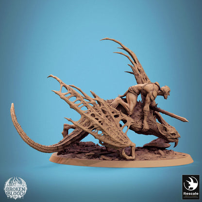 Dabeath Bat, Broken Blood Undead Ghoul miniature from Tattles Told 3D for D&D tabletop game, showing detailed undead creature model.