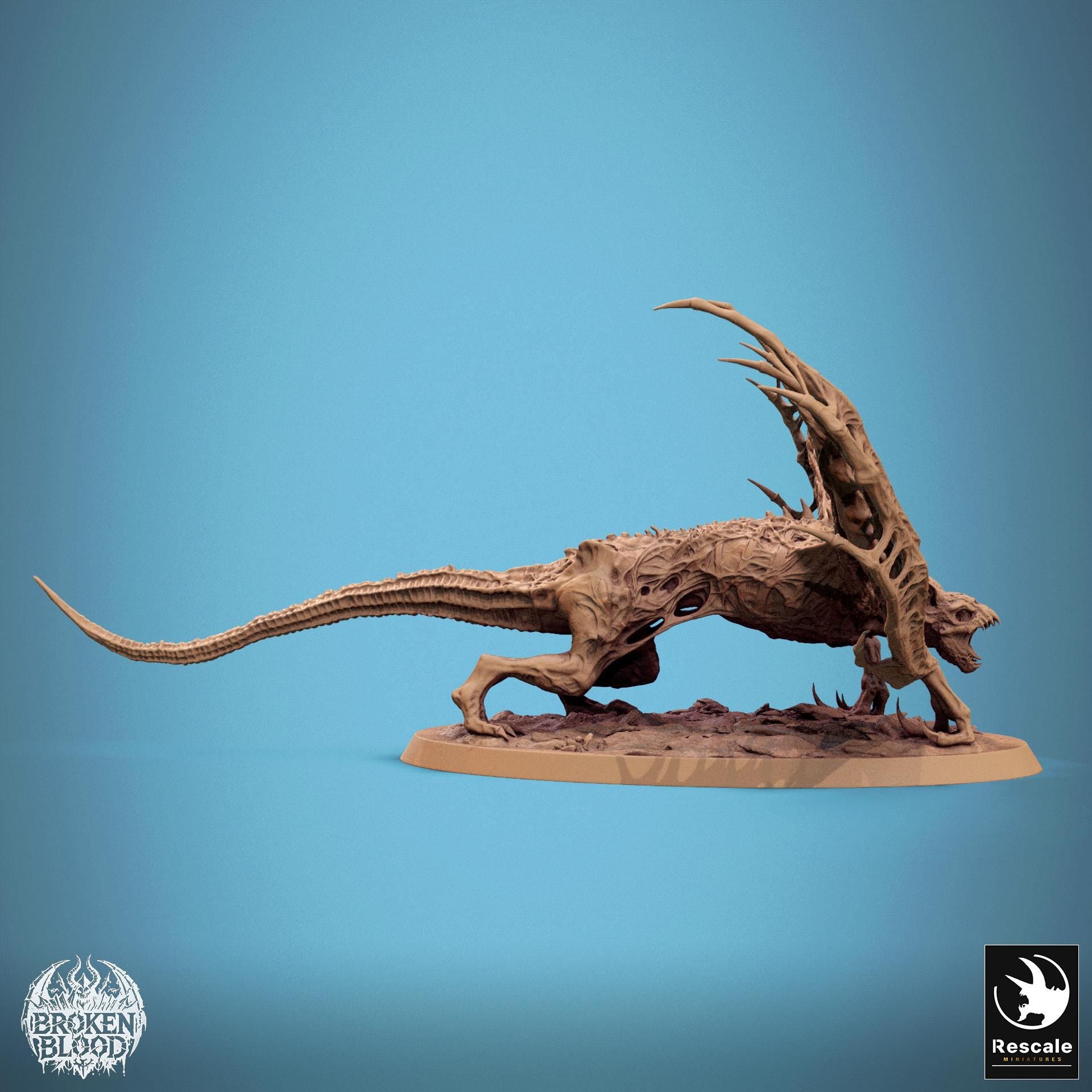 Dabeath Bat miniature from Tattles Told 3D, Broken Blood Undead Ghoul Warband for D&D tabletop game, detailed tabletop scale mini figure.