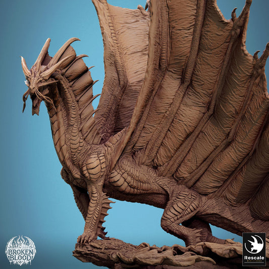 Gold Dragon, Legendary Metallic Monster | TABLETOP SCALE | TTRPG Dragon Miniature | Rescale Miniatures