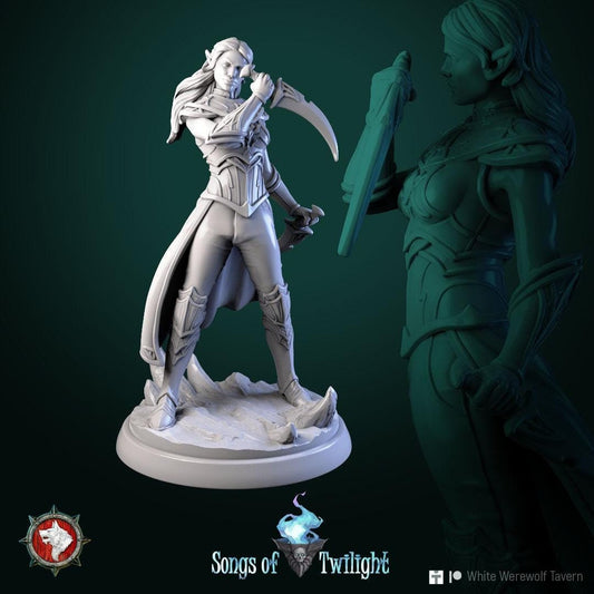 Drow Warriors, Females | TABLETOP SCALE | TTRPG Miniature | White Werewolf Tavern