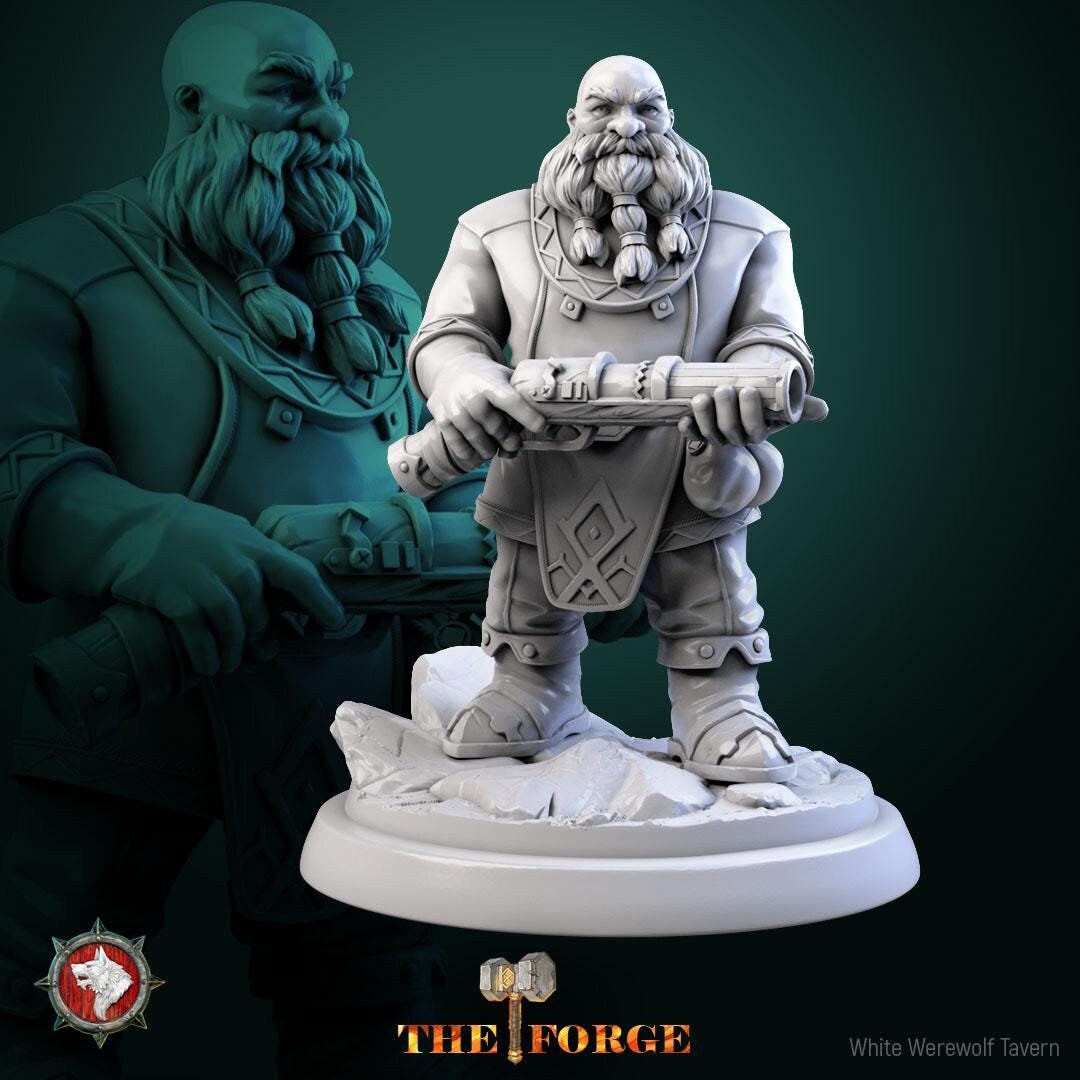 Dwarf Gunslingers | TABLETOP SCALE | TTRPG Miniature | White Werewolf Tavern