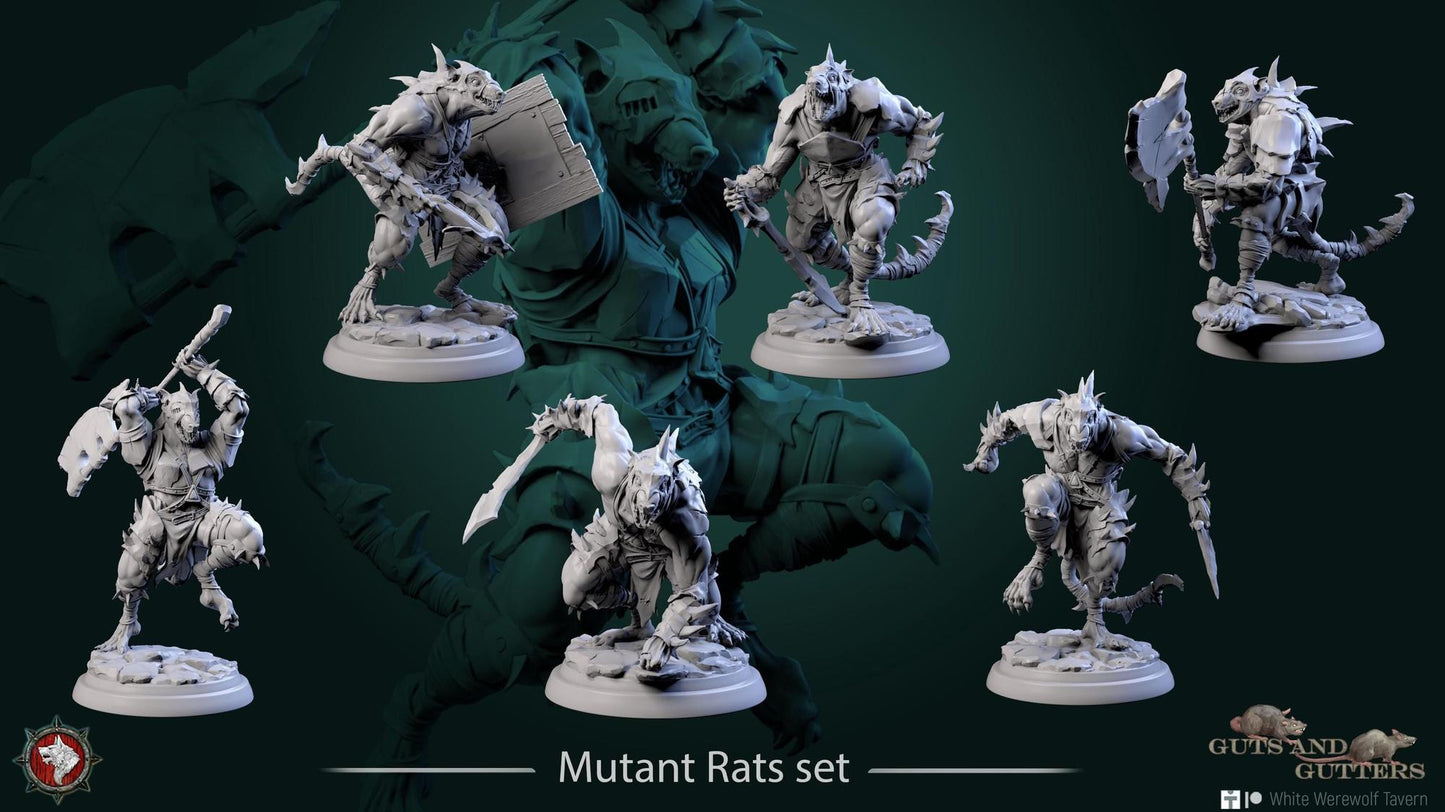 Mutant Rats | TABLETOP SCALE | TTRPG D&D Miniature | White Werewolf Tavern