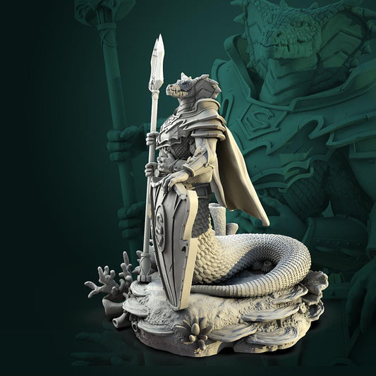 Naga Guardian | TABLETOP SCALE | TTRPG D&D Miniature | White Werewolf Tavern