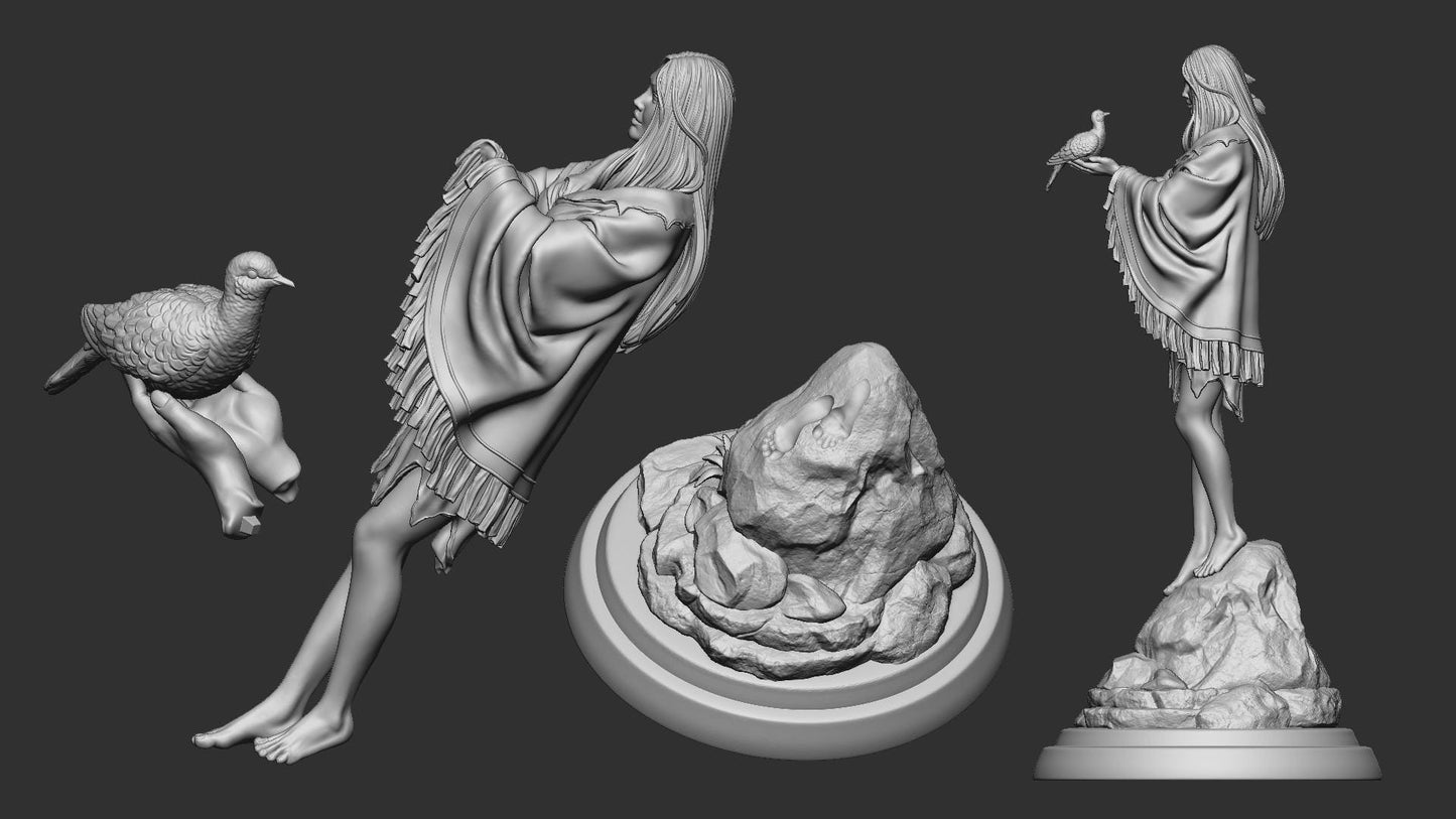 Native People Villager | D&D TTRPG Miniature | White Werewolf Tavern | Unpainted, Unplated Resin 8k