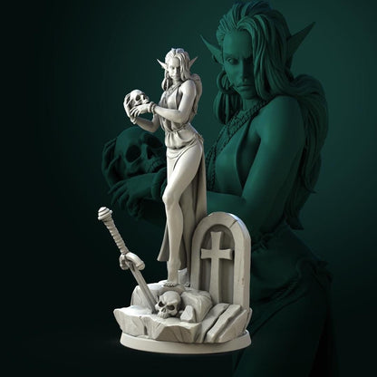 Necromancer | D&D TTRPG Miniature | White Werewolf Tavern | Unpainted, Unplated Resin 8k