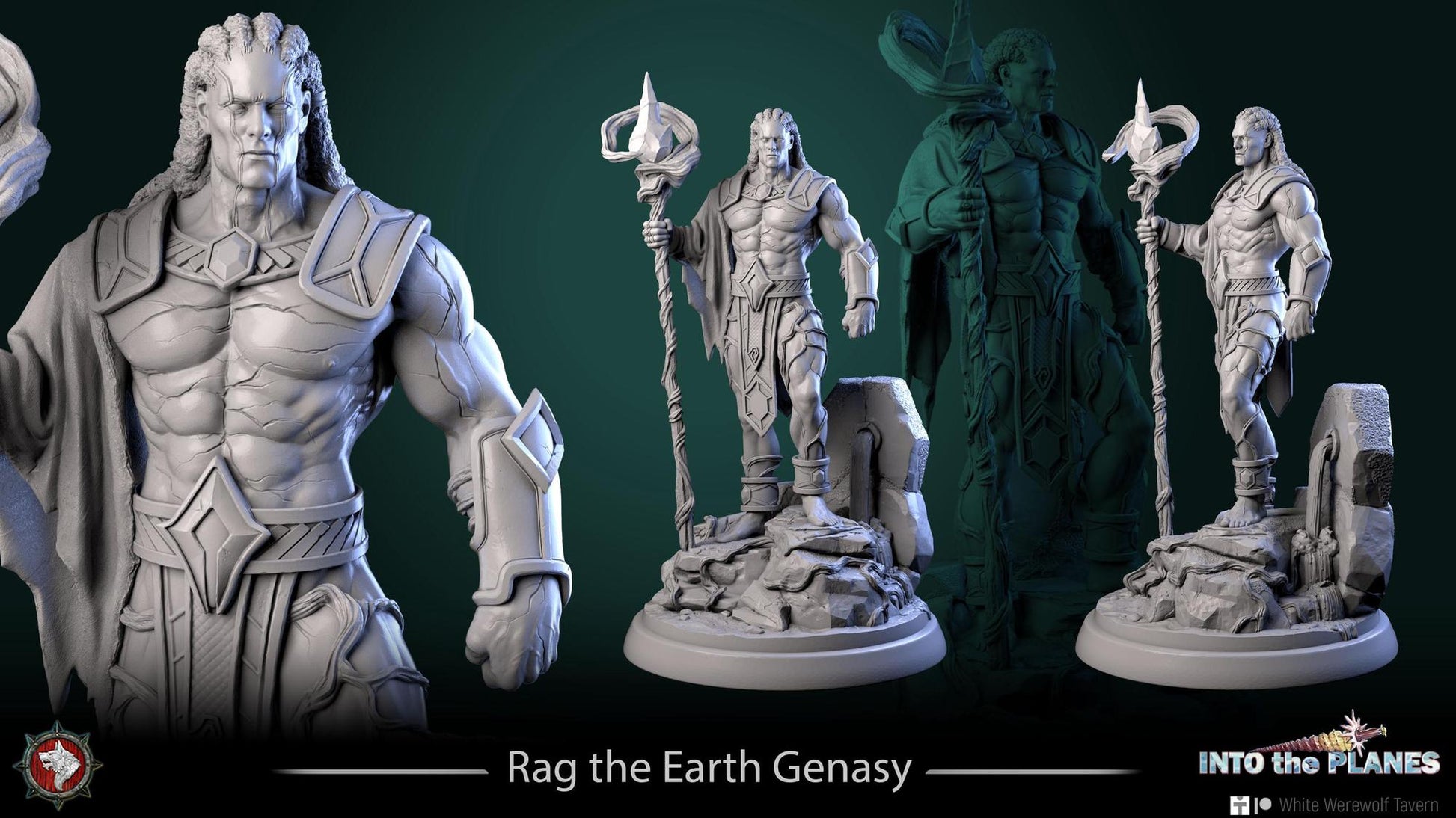 Rag the Earth Genasi | D&D TTRPG Miniature | White Werewolf Tavern