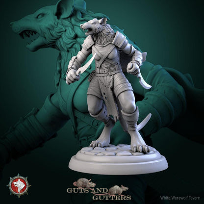 Rat Female Assassins | TABLETOP SCALE | TTRPG D&D Miniature | White Werewolf Tavern
