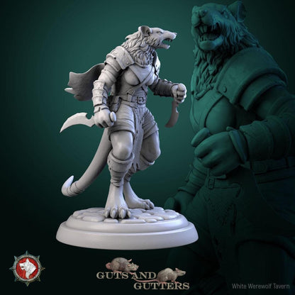 Rat Female Assassins | TABLETOP SCALE | TTRPG D&D Miniature | White Werewolf Tavern