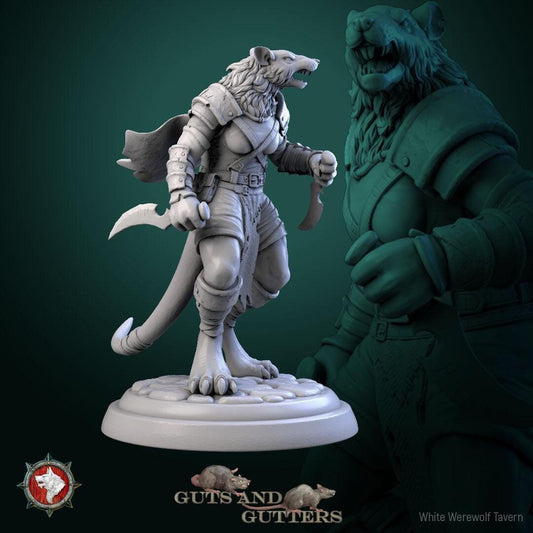 Rat Female Assassins | TABLETOP SCALE | TTRPG D&D Miniature | White Werewolf Tavern
