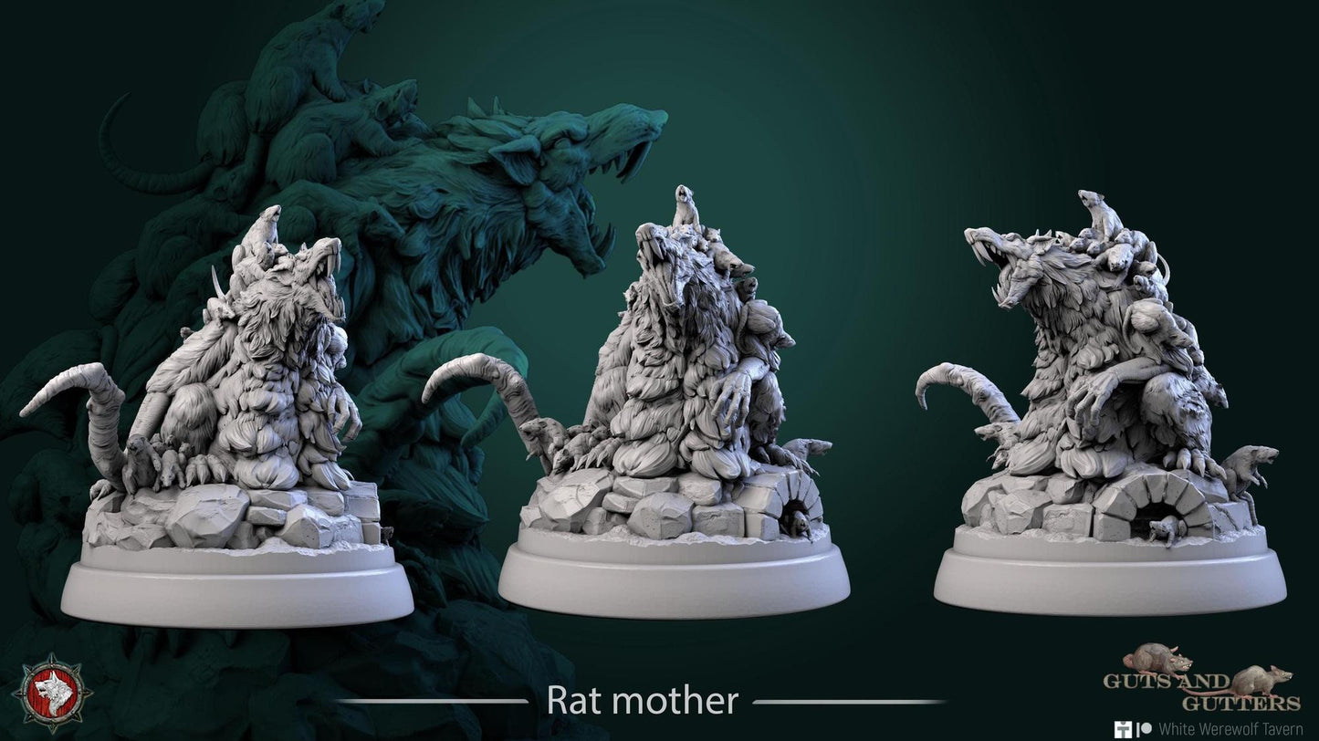 Rat Mother | TABLETOP SCALE | TTRPG D&D Miniature | White Werewolf Tavern