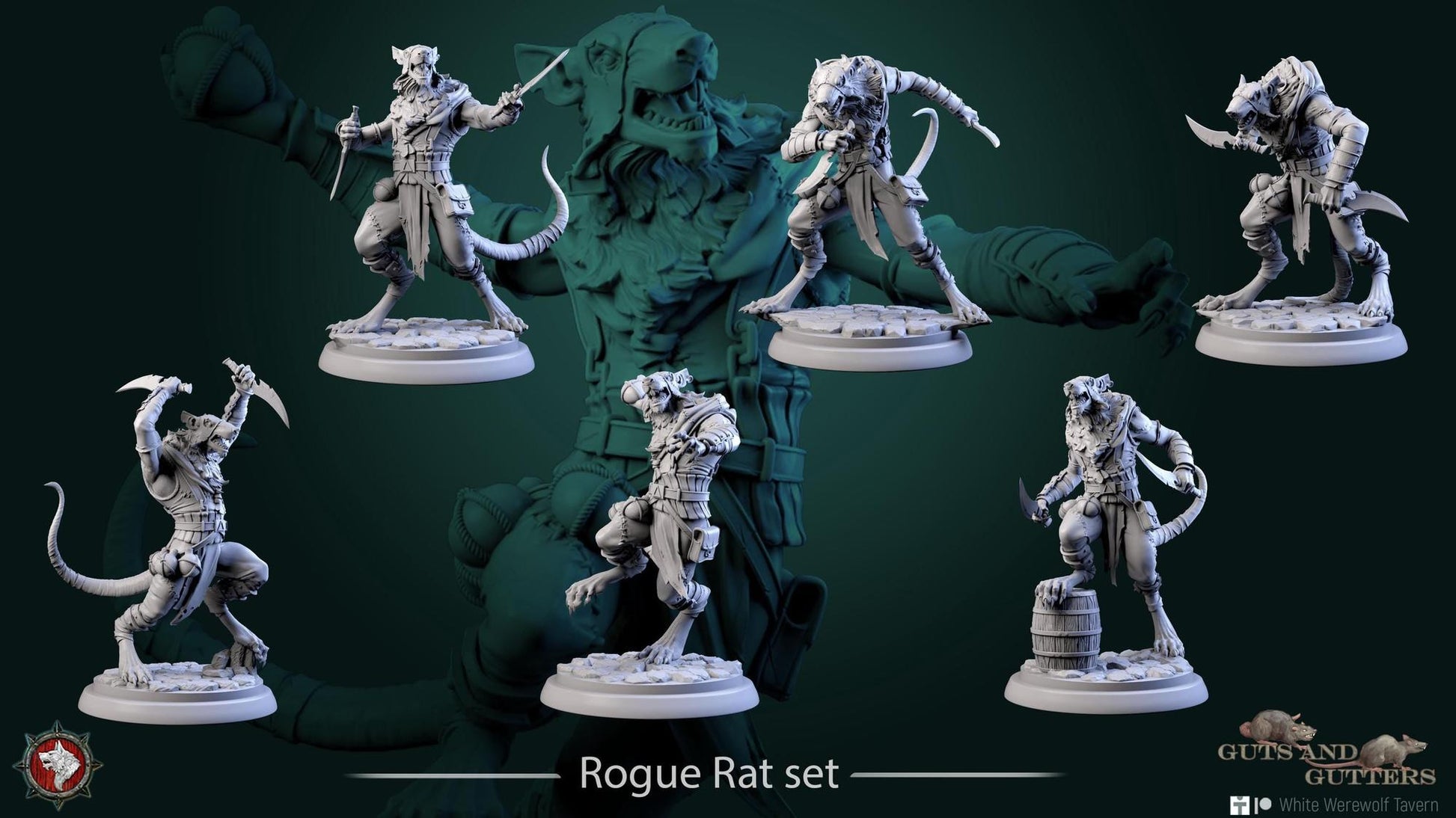 Rogue Rats | TABLETOP SCALE | TTRPG D&D Miniature | White Werewolf Tavern