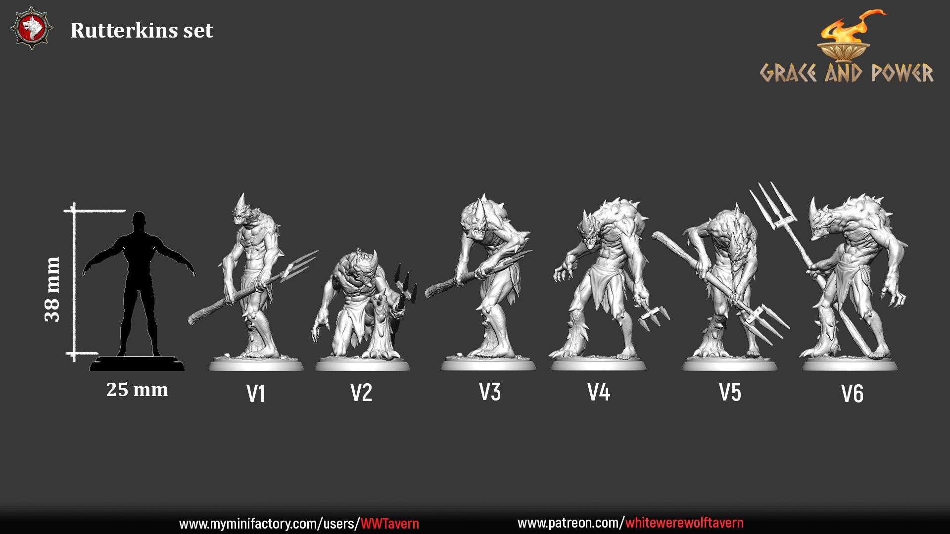 Rutterkins | TABLETOP SCALE | TTRPG D&D Miniature | White Werewolf Tavern