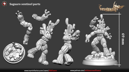 Saguaro Sentinel | TABLETOP SCALE | TTRPG D&D Miniature | White Werewolf Tavern