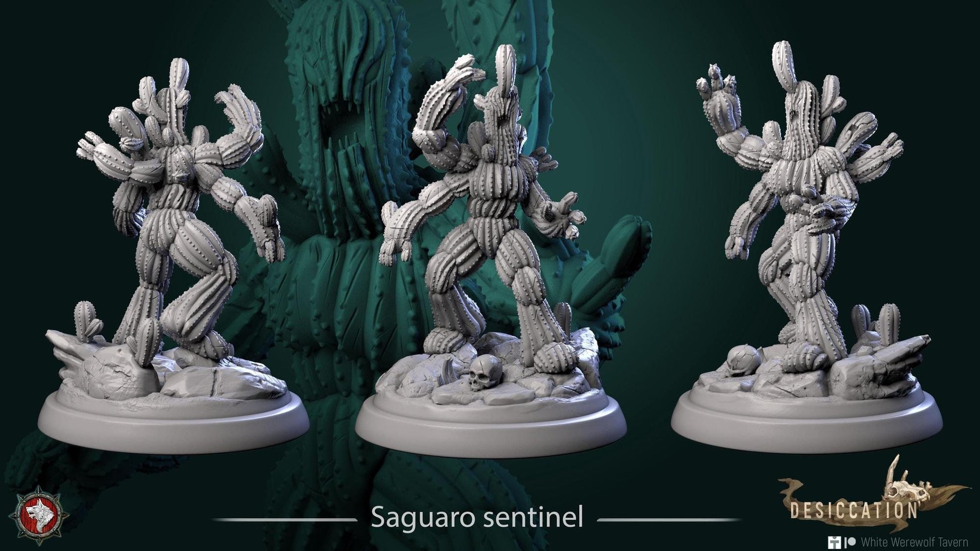 Saguaro Sentinel | TABLETOP SCALE | TTRPG D&D Miniature | White Werewolf Tavern