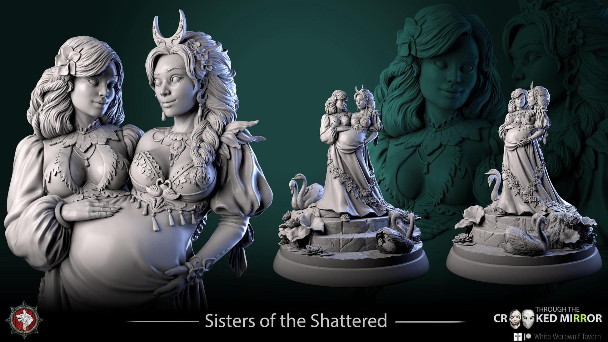 Sisters of the Shattered Cradle | D&D TTRPG Miniature | White Werewolf Tavern