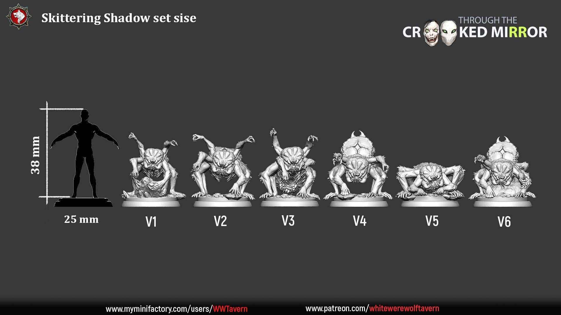 Skittering Shadows | TABLETOP SCALE | D&D TTRPG Miniature | White Werewolf Tavern