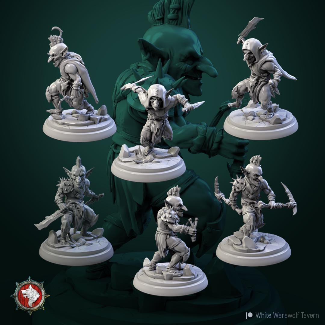 Small Goblins | TABLETOP SCALE | D&D TTRPG Miniature | White Werewolf Tavern