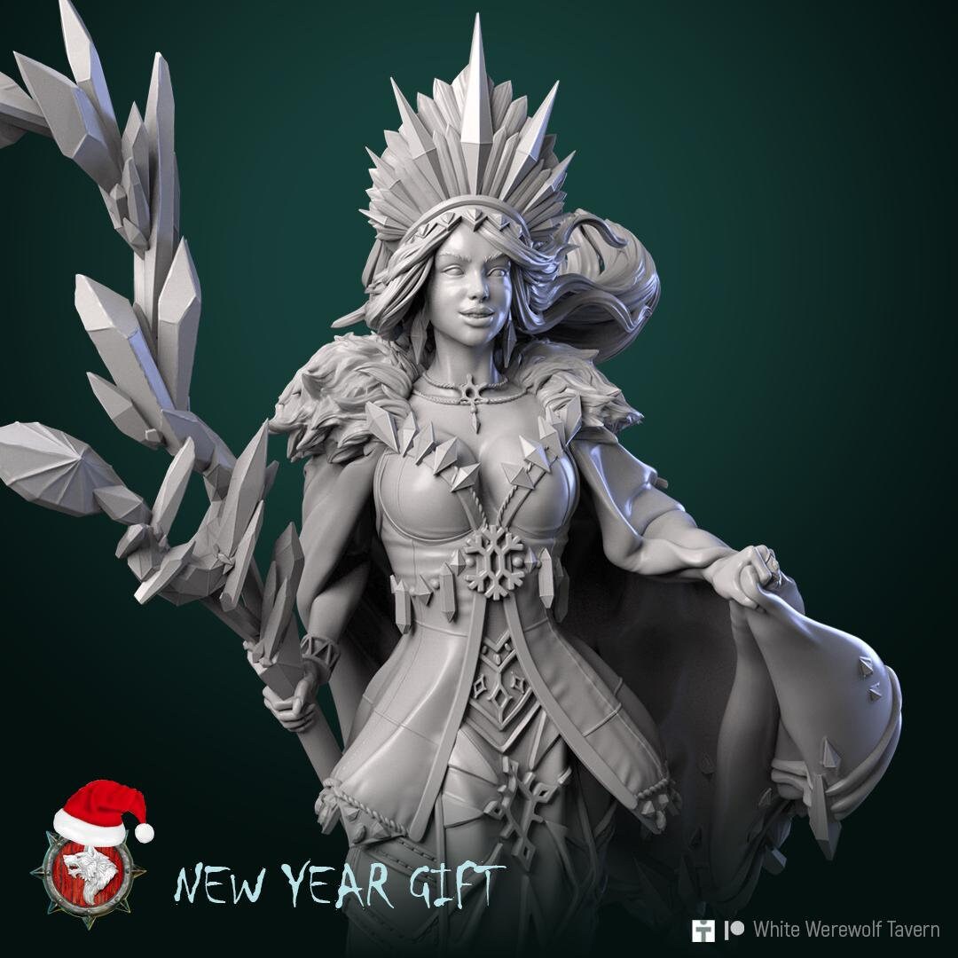 Snowmaiden | D&D TTRPG Miniature | White Werewolf Tavern