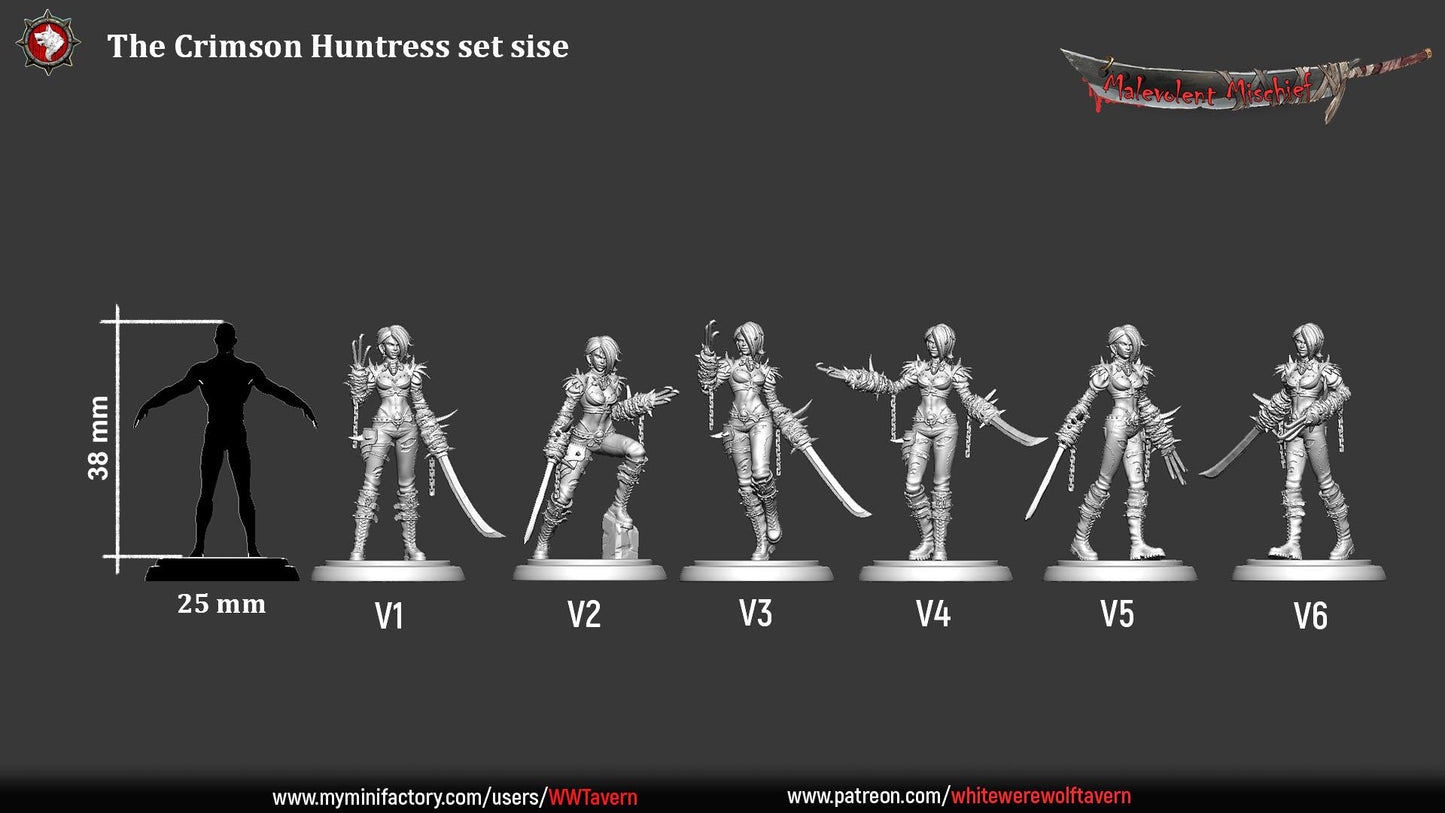 The Crimson Huntresses | TABLETOP SCALE | TTRPG Miniature | White Werewolf Tavern