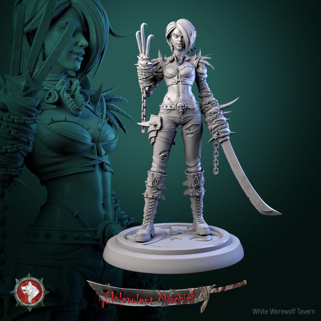 The Crimson Huntresses | TABLETOP SCALE | TTRPG Miniature | White Werewolf Tavern