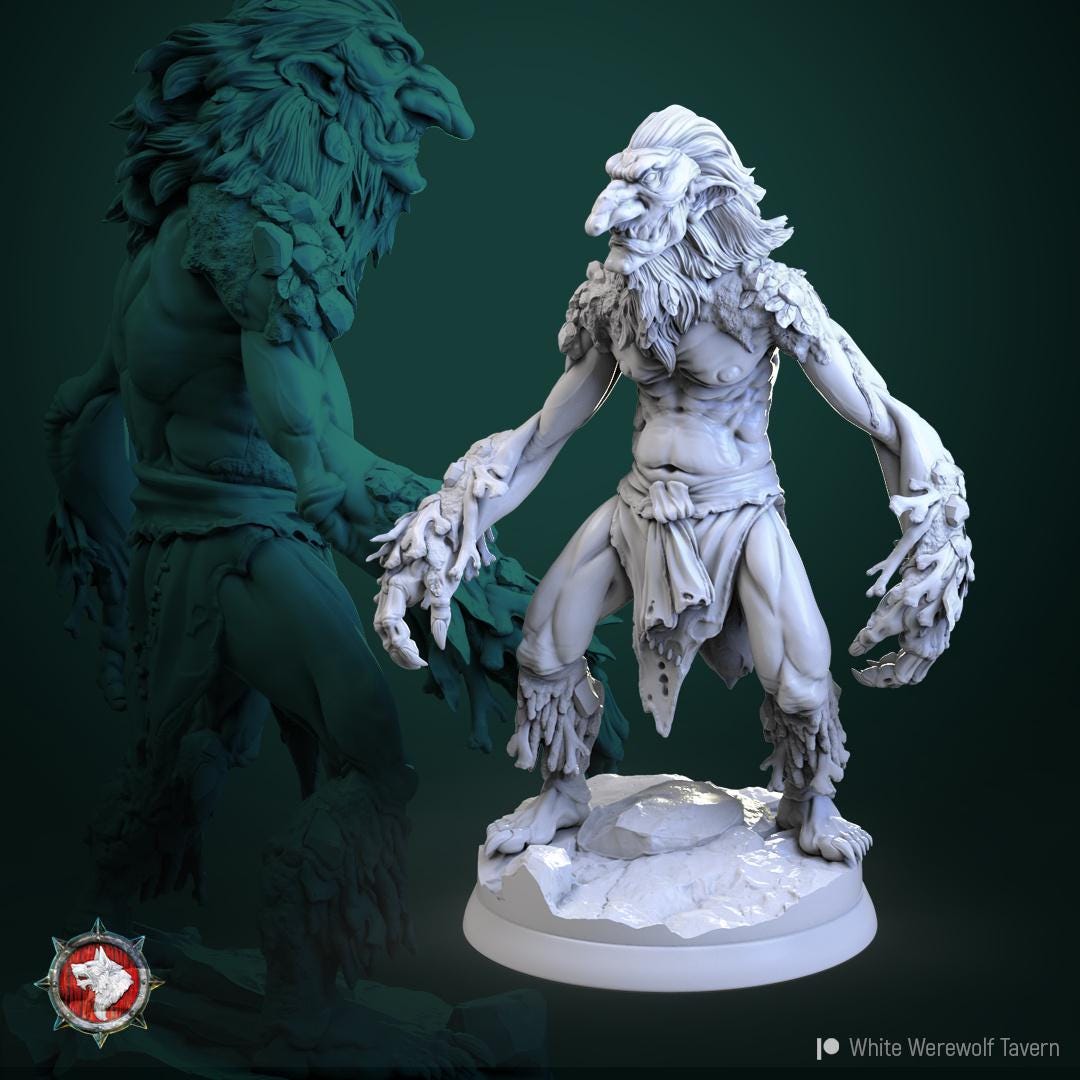 Trolls, Furred | TABLETOP SCALE | TTRPG Miniature | White Werewolf Tavern