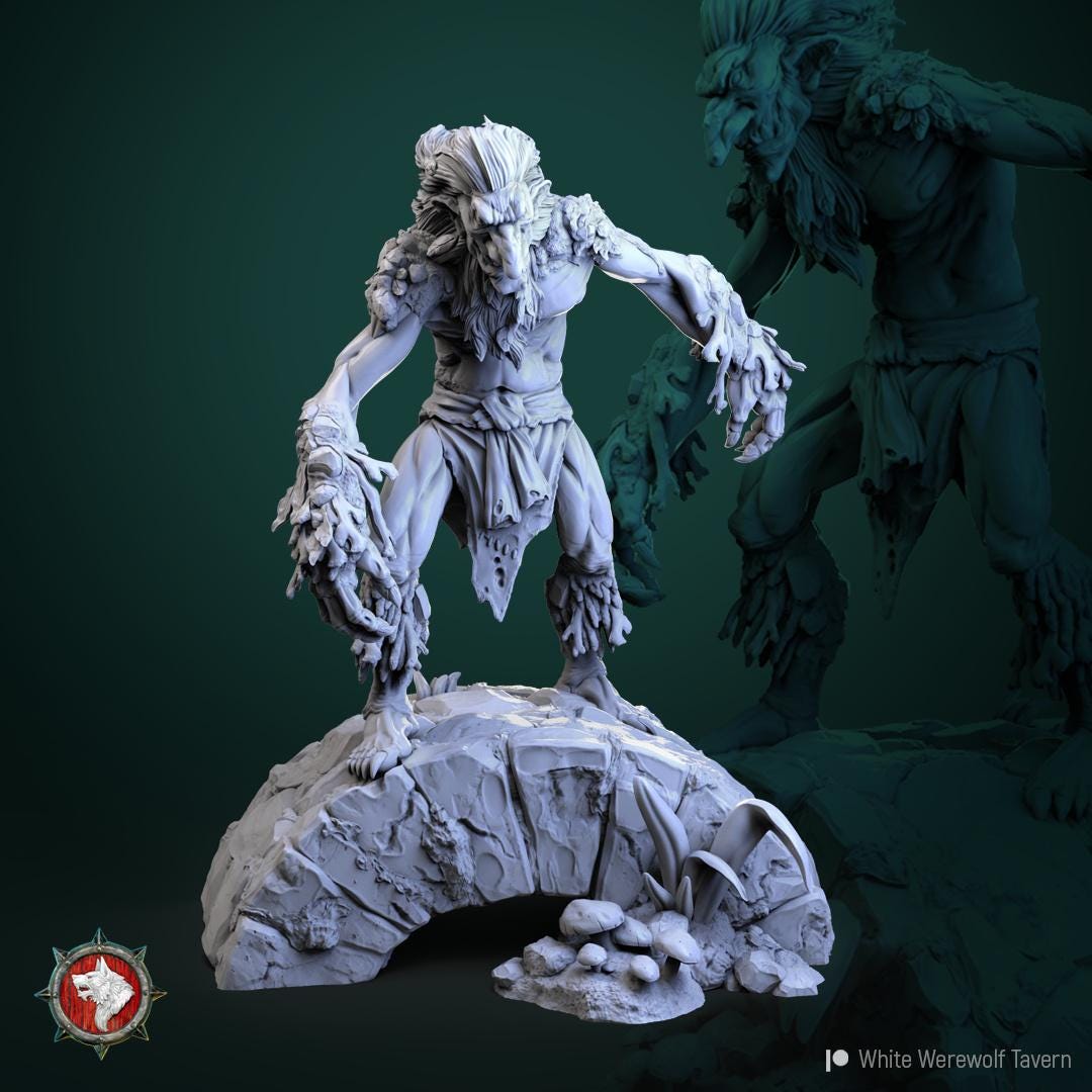 Trolls, Furred | TABLETOP SCALE | TTRPG Miniature | White Werewolf Tavern