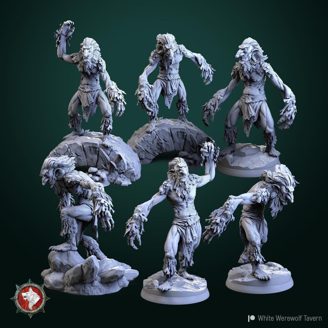 Trolls, Furred | TABLETOP SCALE | TTRPG Miniature | White Werewolf Tavern
