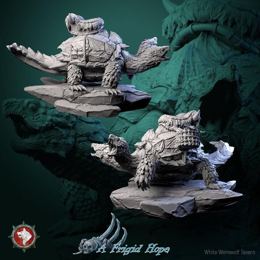 Giant Turtle | TABLETOP SCALE | TTRPG Miniature | White Werewolf Tavern | Unpainted, Unplated Resin 8k