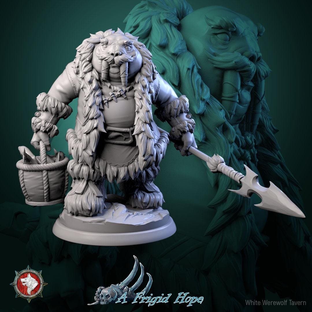 Tuskclaw Hunters | TABLETOP SCALE | TTRPG Miniature | White Werewolf Tavern | Unpainted, Unplated Resin 8k