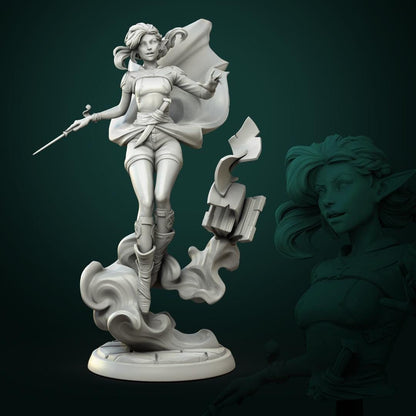 Vaelia Arra, Sorcerer | TABLETOP SCALE | TTRPG Miniature | White Werewolf Tavern | Unpainted, Unplated Resin 8k