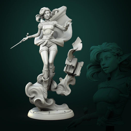 Vaelia Arra, Sorcerer | TABLETOP SCALE | TTRPG Miniature | White Werewolf Tavern | Unpainted, Unplated Resin 8k
