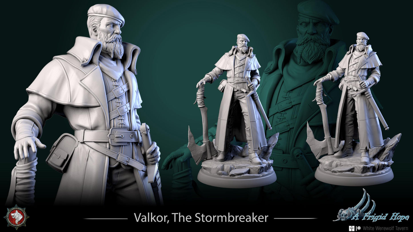 Valkor, The Stormbreaker | TABLETOP SCALE | TTRPG Miniature | White Werewolf Tavern | Unpainted, Unplated Resin 8k