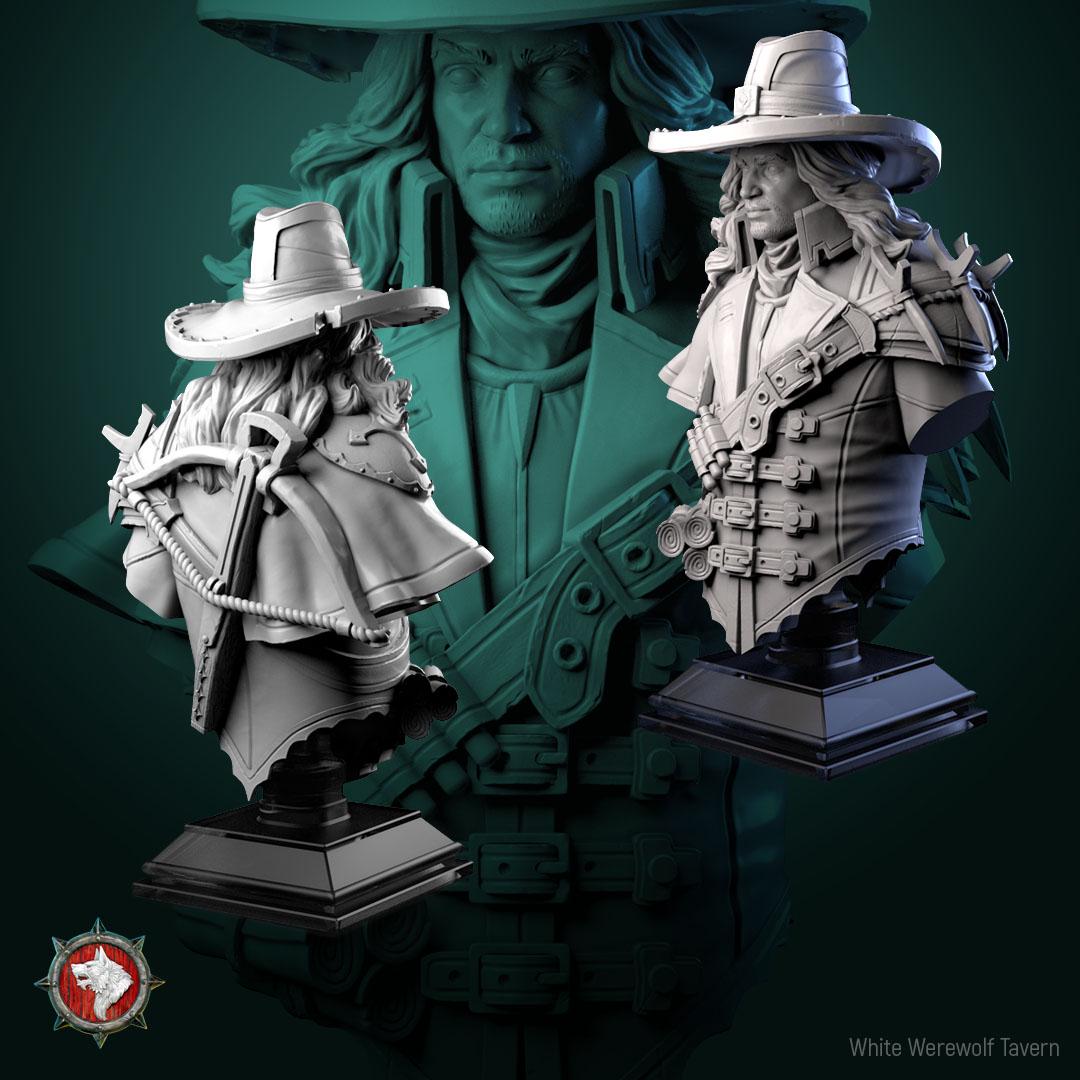 Vampire Hunter Gabriel | Gaming and Display Miniature | White Werewolf Tavern