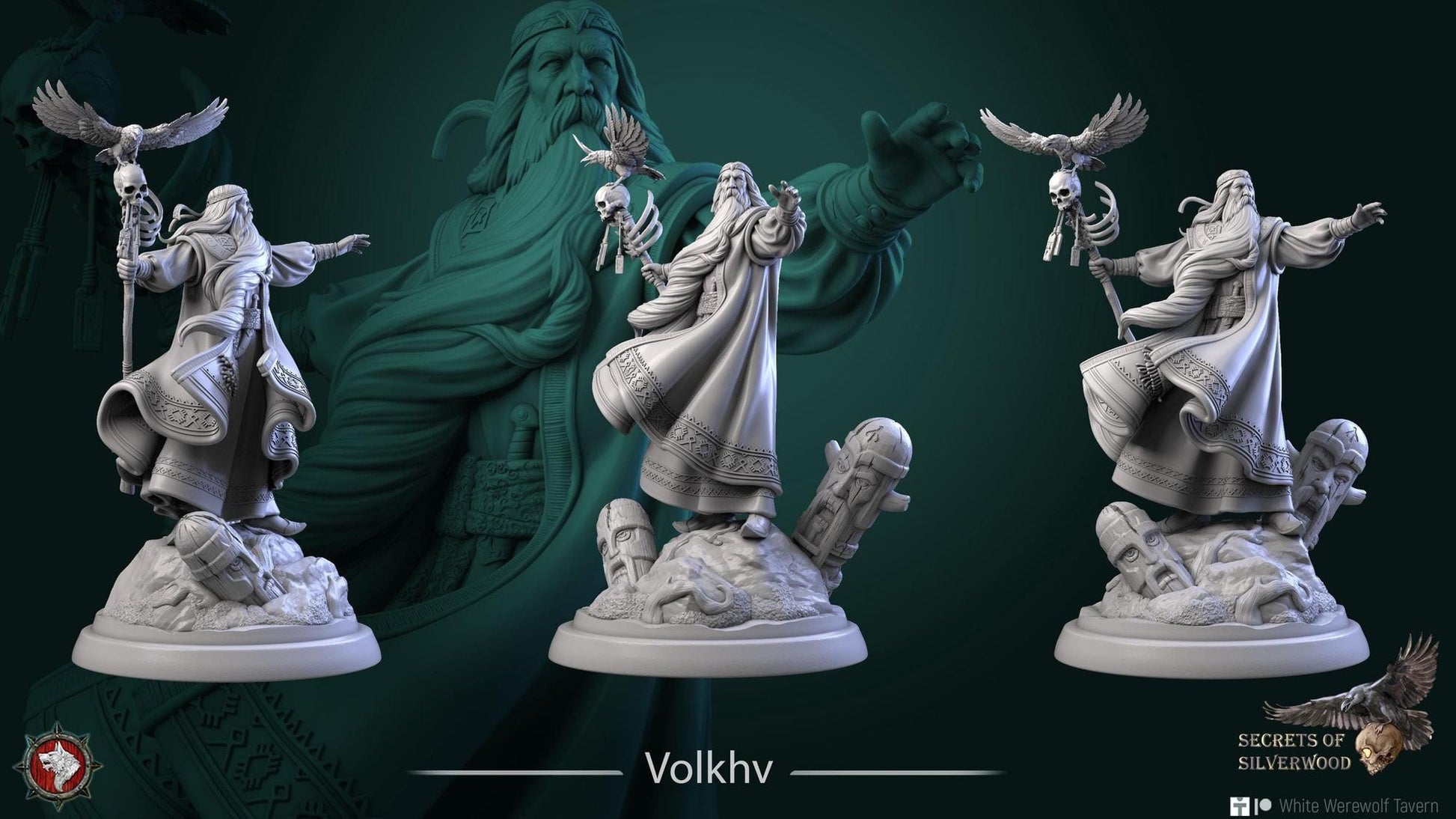 Volkhv, Wizard | TABLETOP SCALE | TTRPG Miniature | White Werewolf Tavern | Unpainted, Unplated Resin 8k