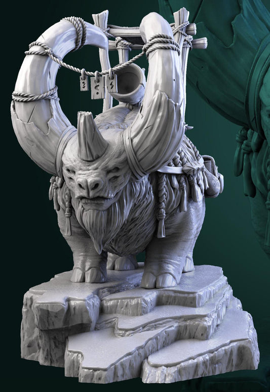 Buflon Barbarian Mount | TABLETOP SCALE | D&D TTRPG Miniature | White Werewolf Tavern