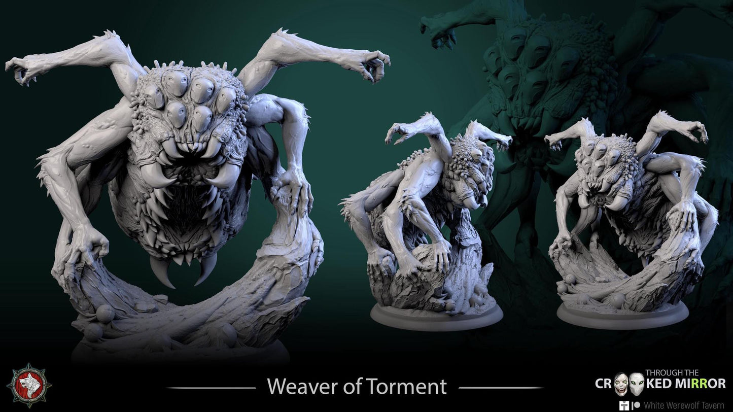 Weaver of Torment Monster| TABLETOP SCALE | TTRPG Miniature | White Werewolf Tavern | Unpainted, Unplated Resin 8k