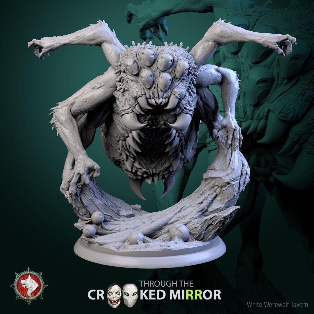 Weaver of Torment Monster| TABLETOP SCALE | TTRPG Miniature | White Werewolf Tavern | Unpainted, Unplated Resin 8k