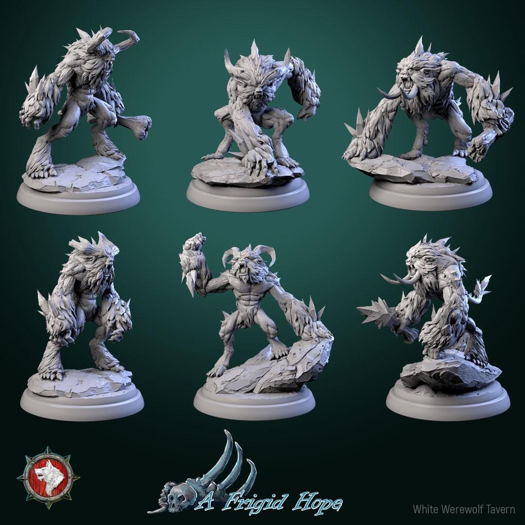 Winterbeasts | TABLETOP SCALE | TTRPG Miniature | White Werewolf Tavern