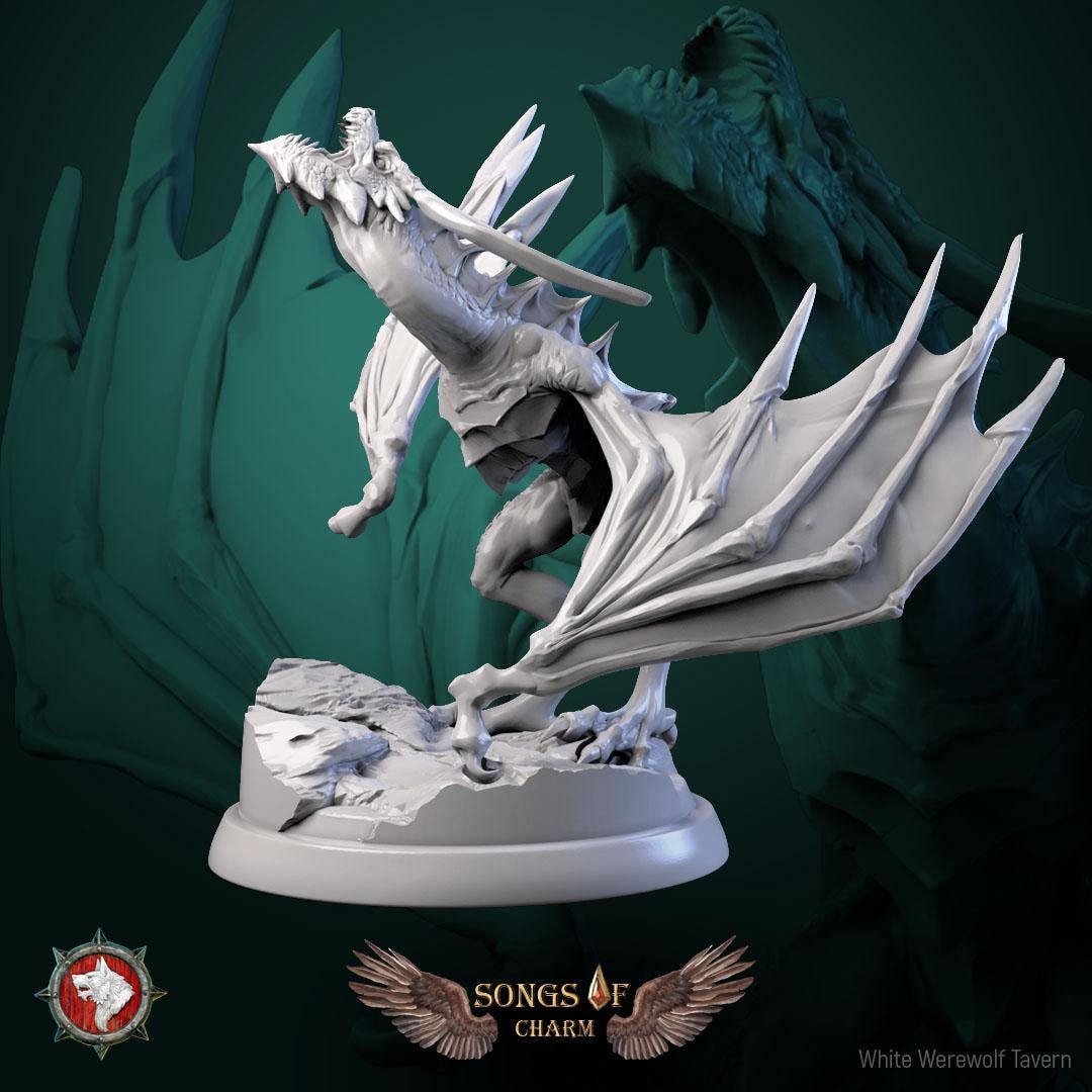 Wyverns | TABLETOP SCALE | TTRPG Miniature | White Werewolf Tavern